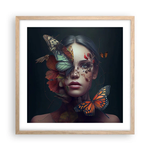 Poster in einem Rahmen aus heller Eiche - Wunderbare Metamorphose - 50x50 cm