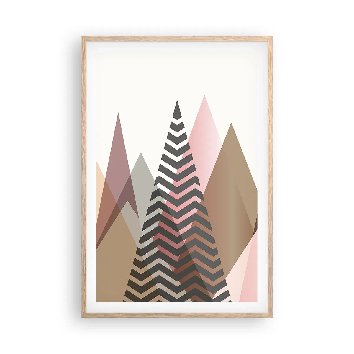 Poster in einem Rahmen aus heller Eiche - Pyramidale Aussicht - 61x91 cm