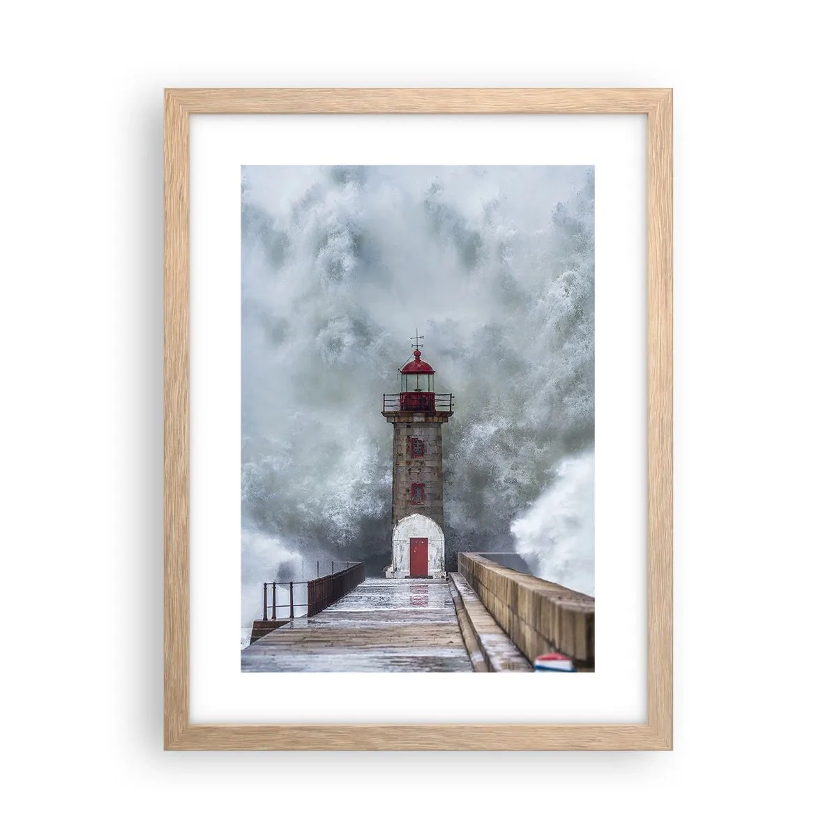 Poster in einem Rahmen aus heller Eiche - Das Rauschen des Wassers, der Lärm wird wehen - 30x40 cm