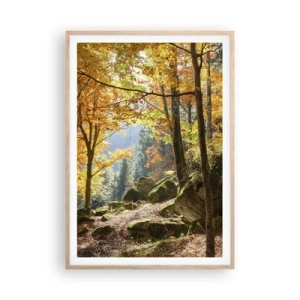 Poster in einem Rahmen aus heller Eiche - Zeit zum Entspannen - 70x100 cm