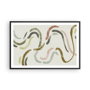 Poster in einem schwarzem Rahmen - Fröhlicher Tanz der Abstraktion - 91x61 cm