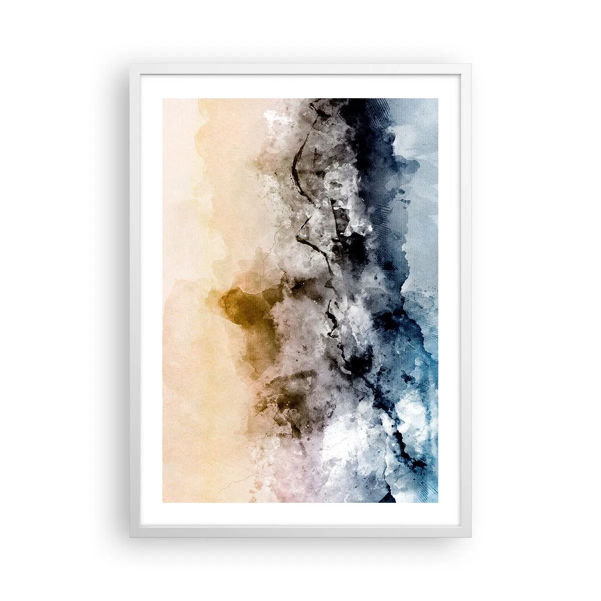 Poster in einem weißen Rahmen - In einer Nebelwolke ertrunken - 50x70 cm