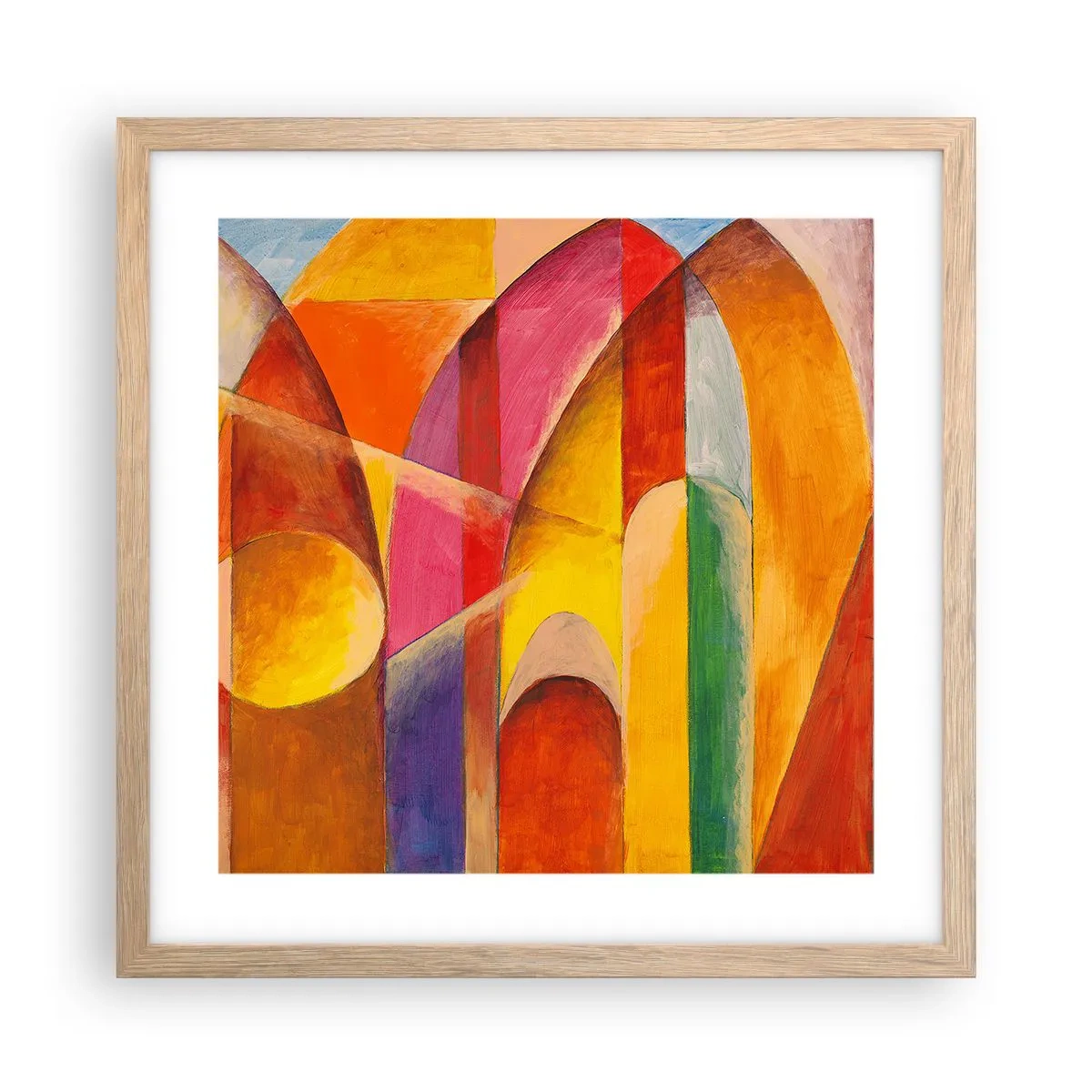 Poster in einem Rahmen aus heller Eiche - Kathedrale der Sonne - 40x40 cm