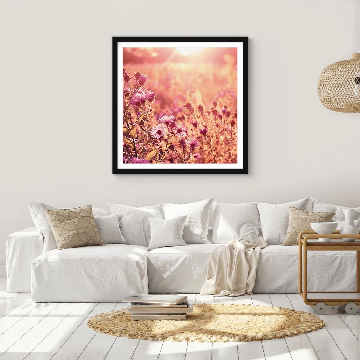 Poster in einem schwarzem Rahmen - Bevor der Sommer vorbei ist - 50x50 cm