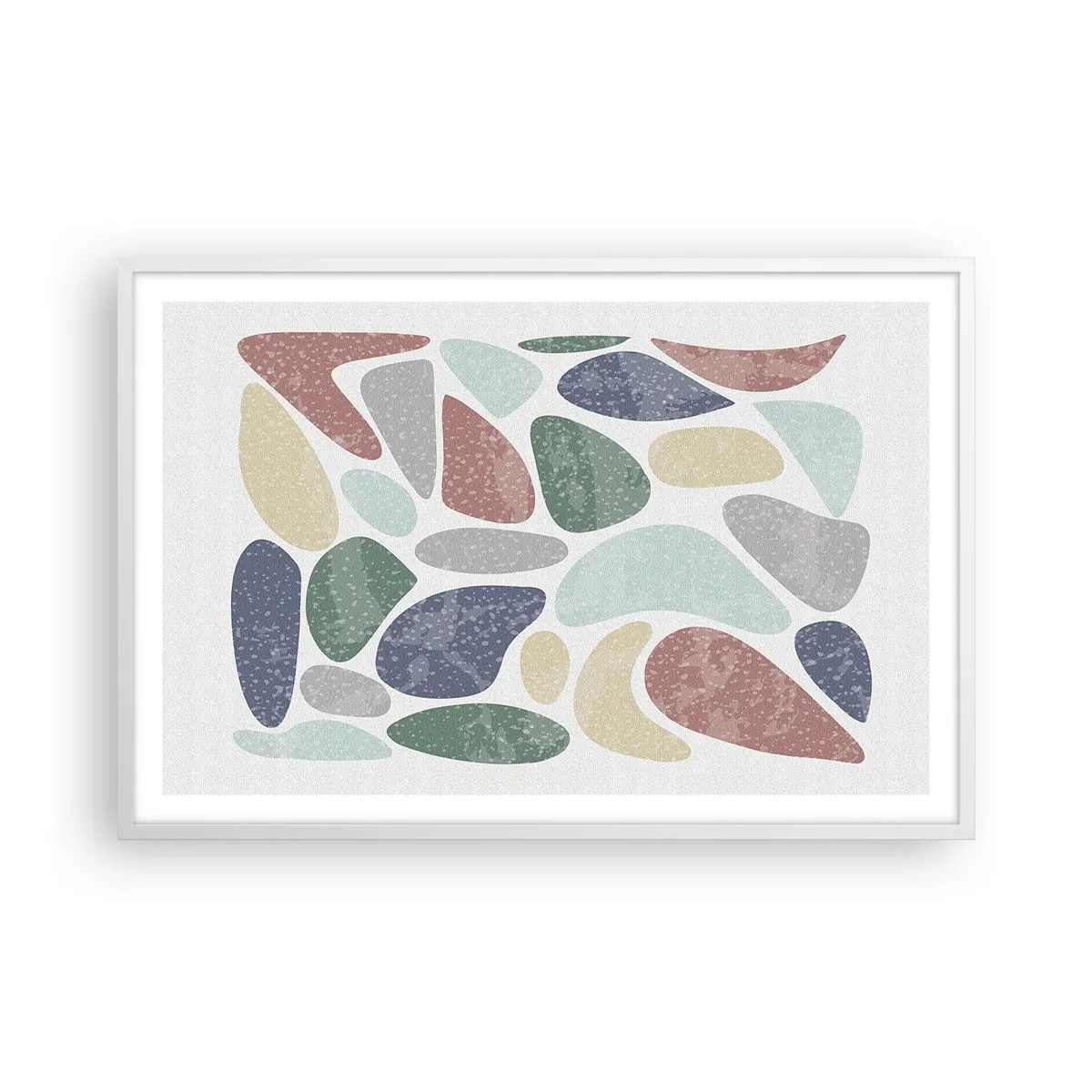 Poster in einem weißen Rahmen - Mosaik aus pulverförmigen Farben - 91x61 cm