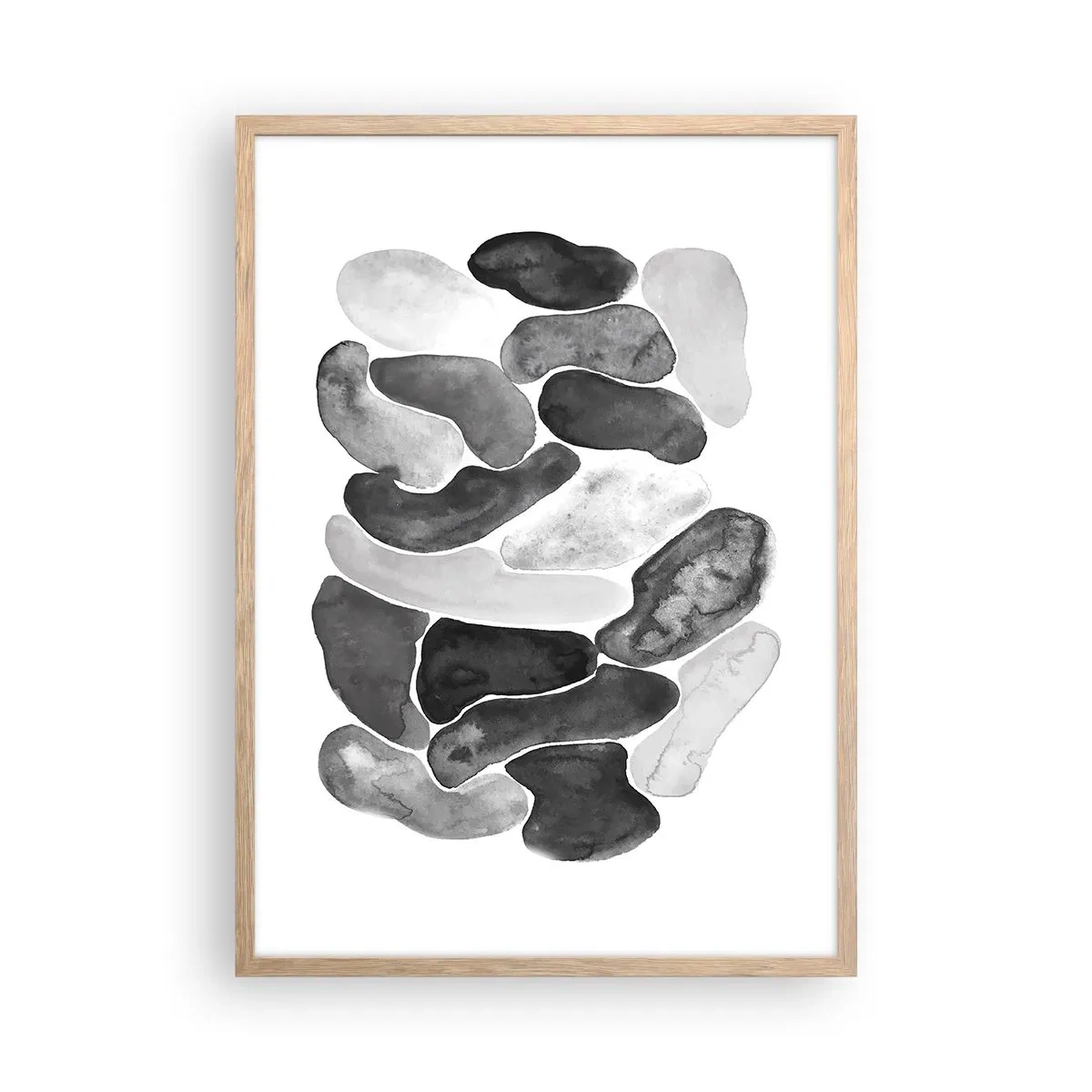 Poster in einem Rahmen aus heller Eiche - Felsige Abstraktion - 50x70 cm