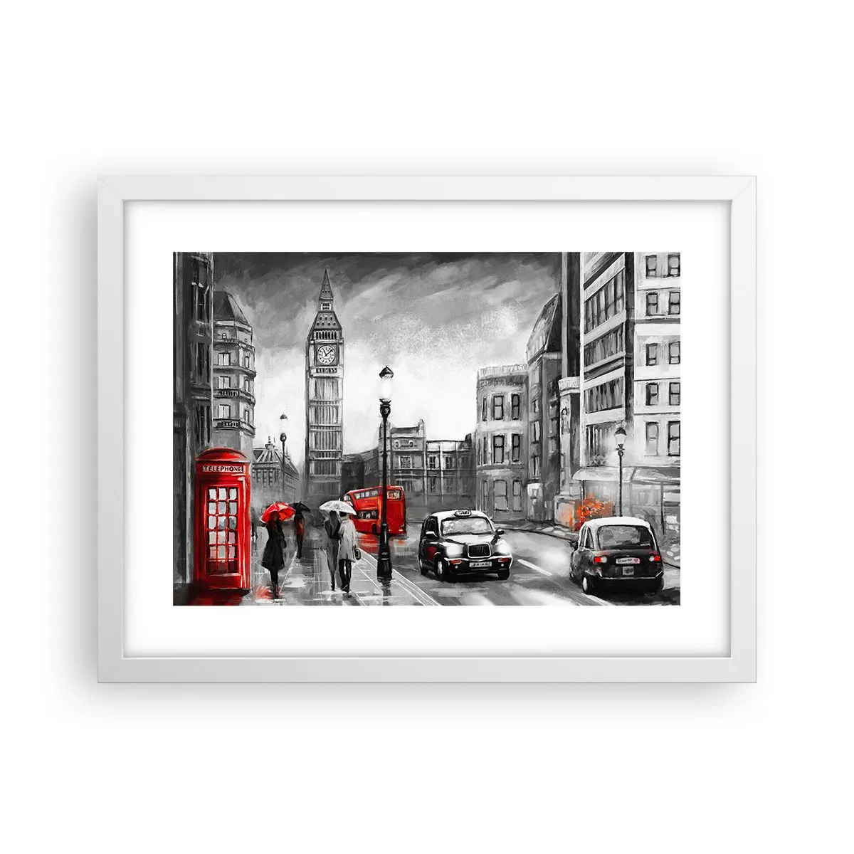 Poster in einem weißen Rahmen - Gar keine graue Stadt - 40x30 cm