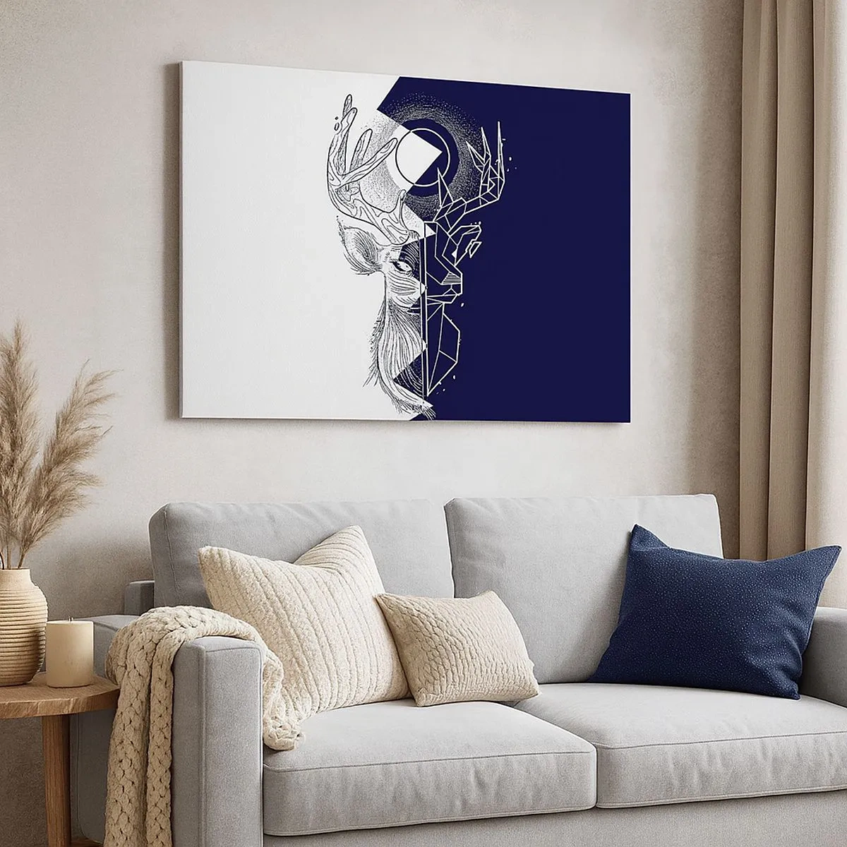 Bild auf Leinwand - Leinwandbild - Geometrie und Natur in einer symbolischen Komposition - 70x50cm - Der Kampf und die Einheit der Gegensätze - Moderne Wanddekoration für Wohnzimmer und Schlafzimmer ARTTOR