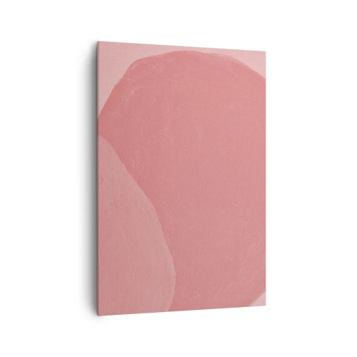 Bild auf Leinwand - Leinwandbild - Zarte Abstraktion in Rosatönen, organische Formen und Minimalismus - 70x100cm - Organische Komposition in Rosa - Moderne Wanddekoration für Wohnzimmer und Schlafzimmer ARTTOR