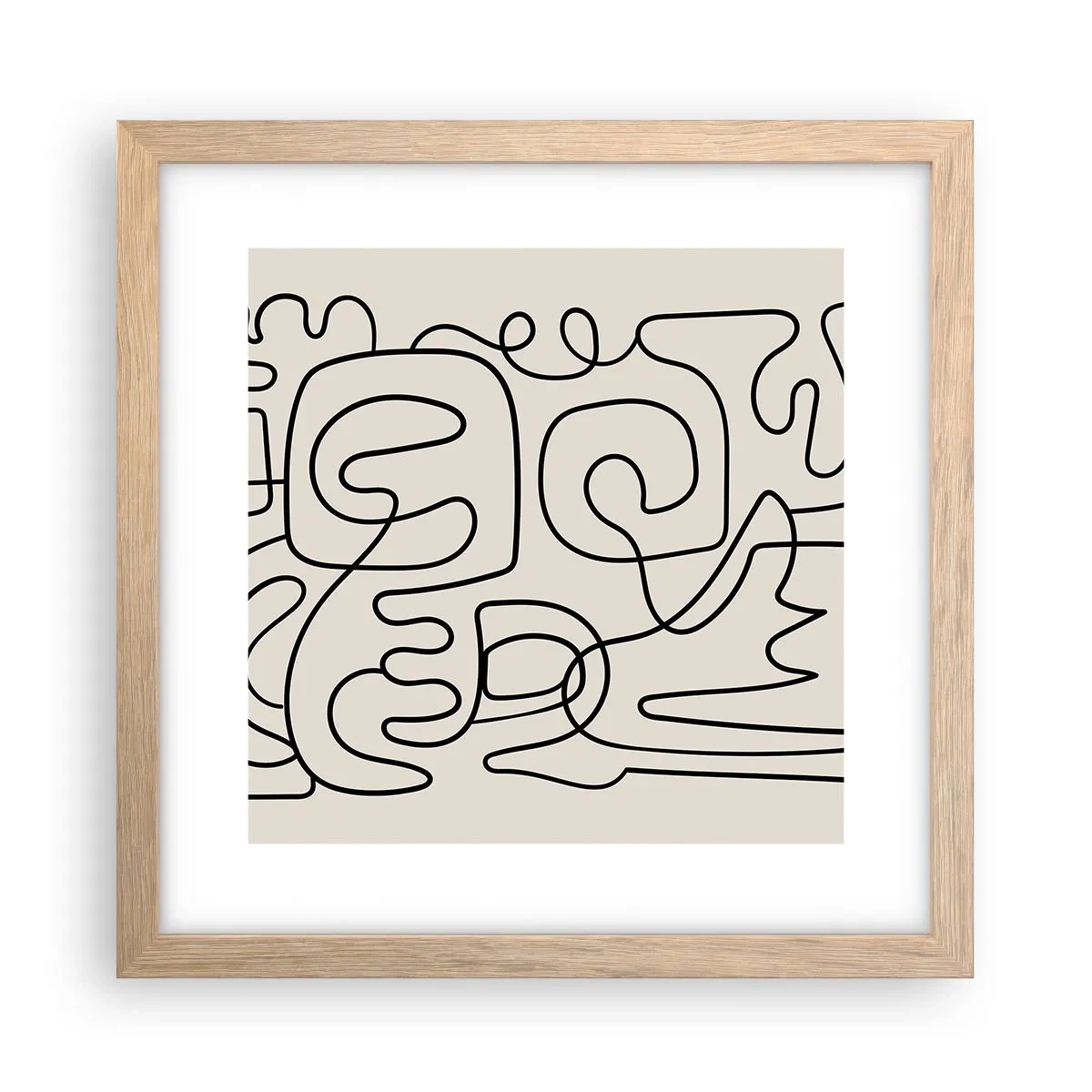 Poster in einem Rahmen aus heller Eiche - Folge der Spur - 30x30 cm