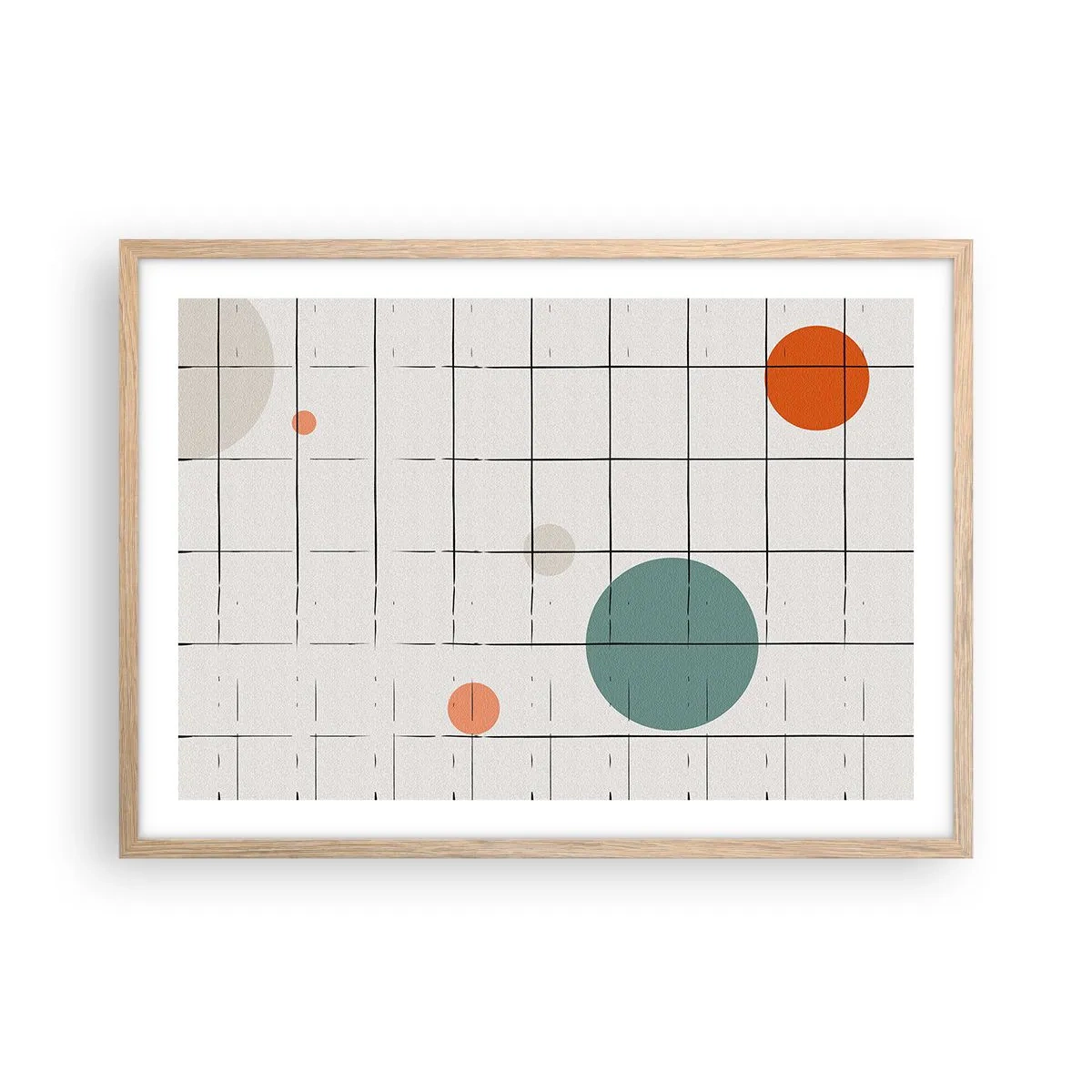 Poster in einem Rahmen aus heller Eiche - Gefangen. Wir oder sie? - 70x50 cm