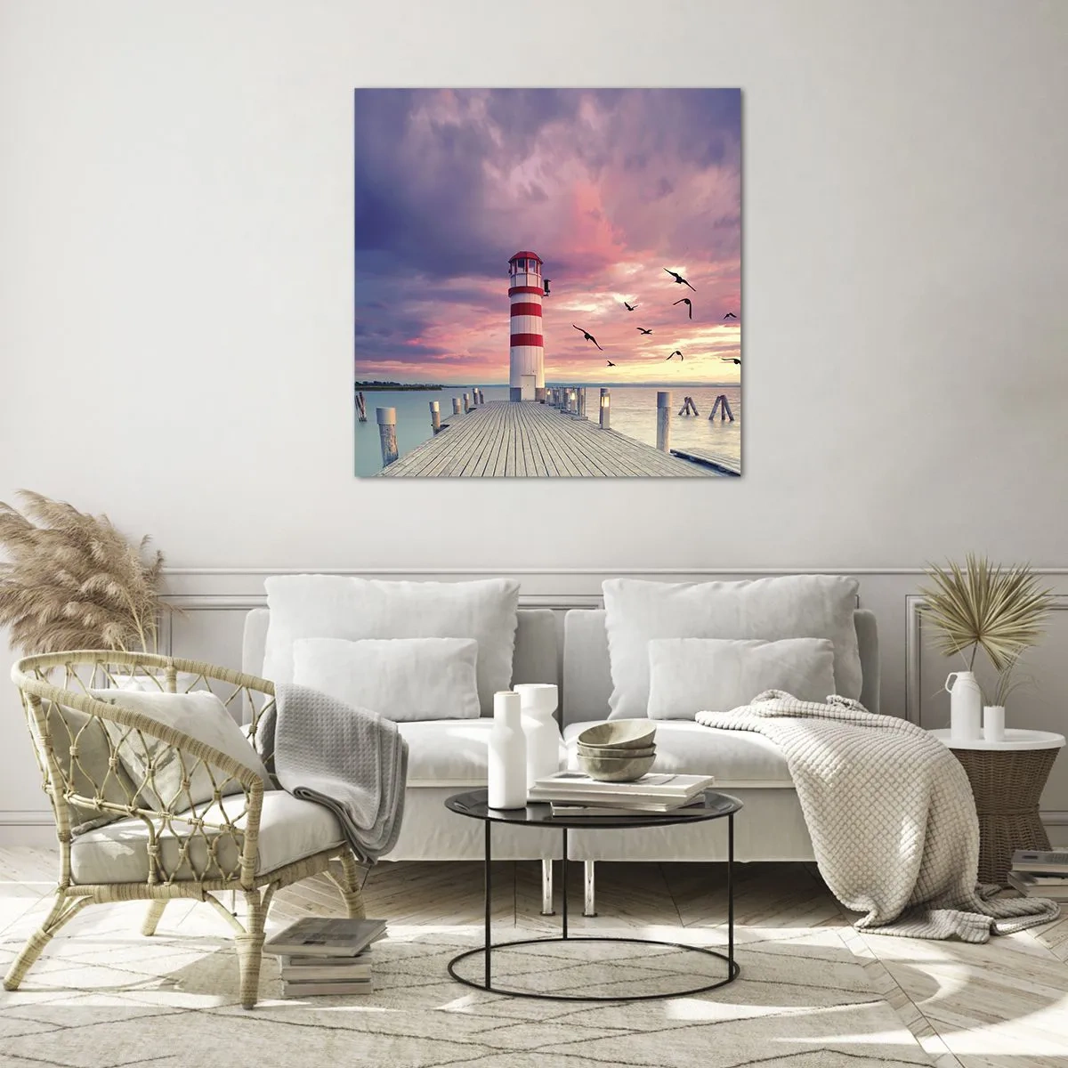 Glasbild - Bild auf glas - Es ist Zeit zum Hafen zu gehen - 70x70 cm