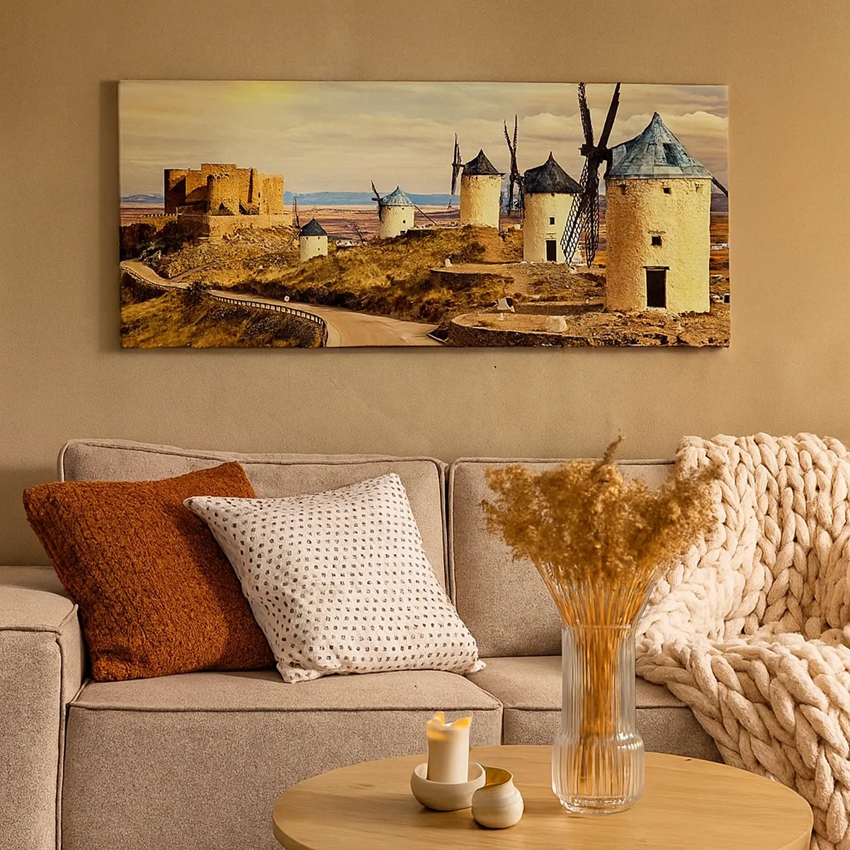 Bild auf Leinwand - Leinwandbild - Don Quijote kommt gleich - 30x30 cm