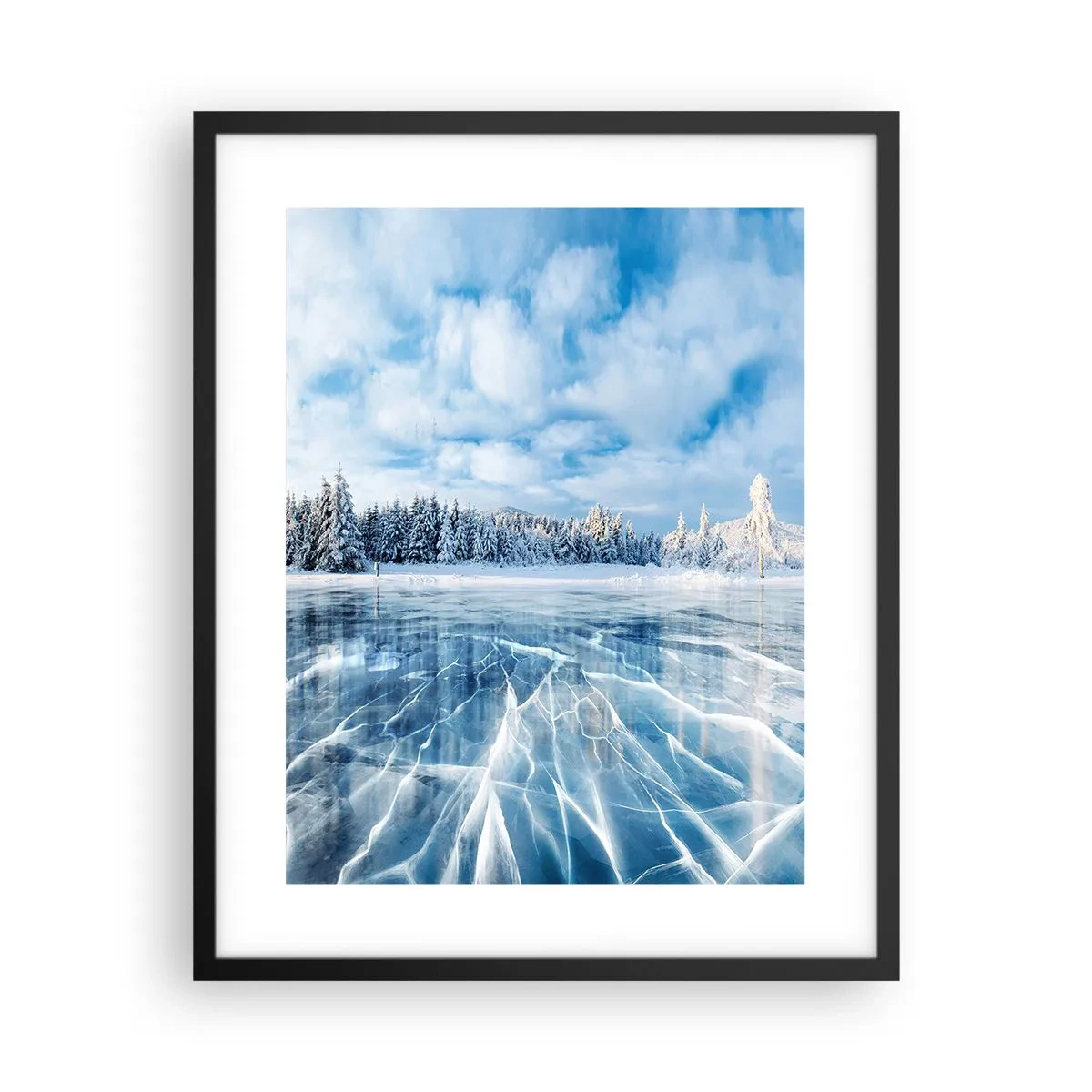 Poster in einem schwarzem Rahmen - Eine schillernde und kristallklare Aussicht - 40x50 cm