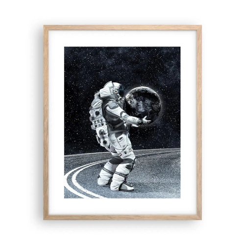 Poster in einem Rahmen aus heller Eiche - Auf der Milchstraße - 40x50 cm