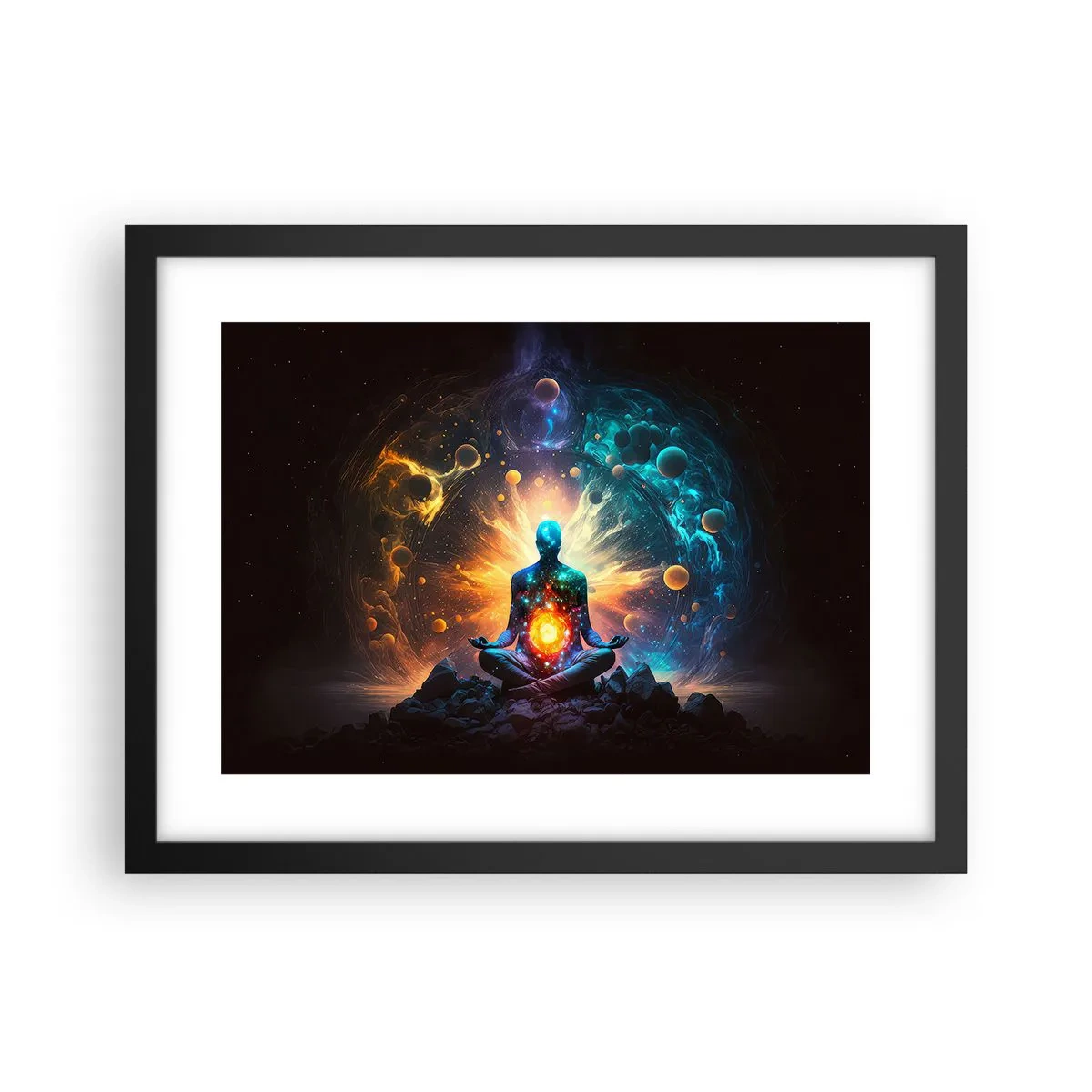 Poster in einem schwarzem Rahmen - Kosmischer Frieden - 40x30 cm
