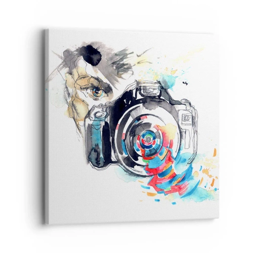Bild auf Leinwand - Leinwandbild - Im Auge der Linse - 30x30 cm