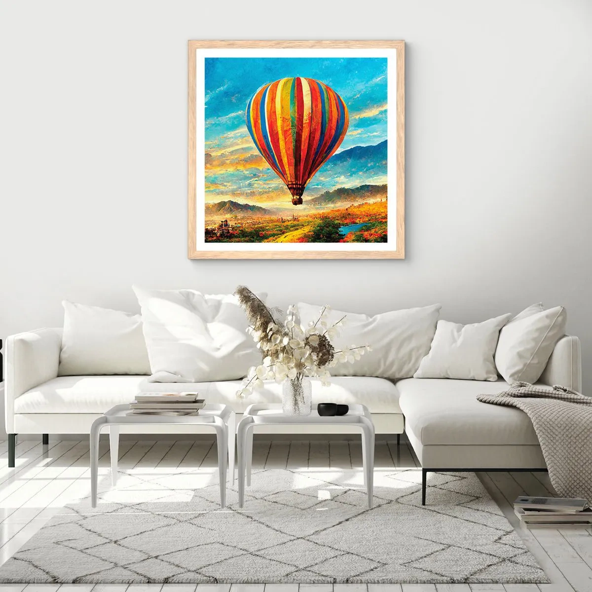 Poster in einem Rahmen aus heller Eiche - In der Stille sieht man mehr - 50x50 cm