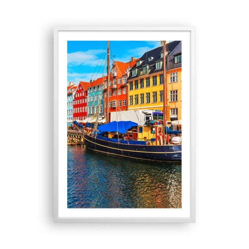 Poster in einem weißen Rahmen - Fröhlicher Kai - 50x70 cm