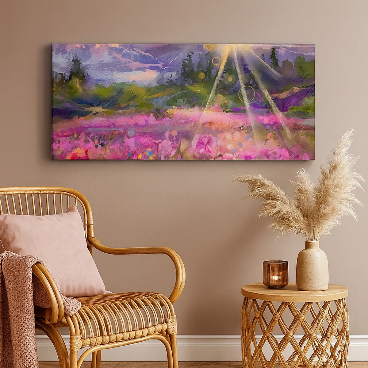 Bild auf Leinwand - Leinwandbild - Im Tal unter dem Schutz der Sonne - 30x30 cm