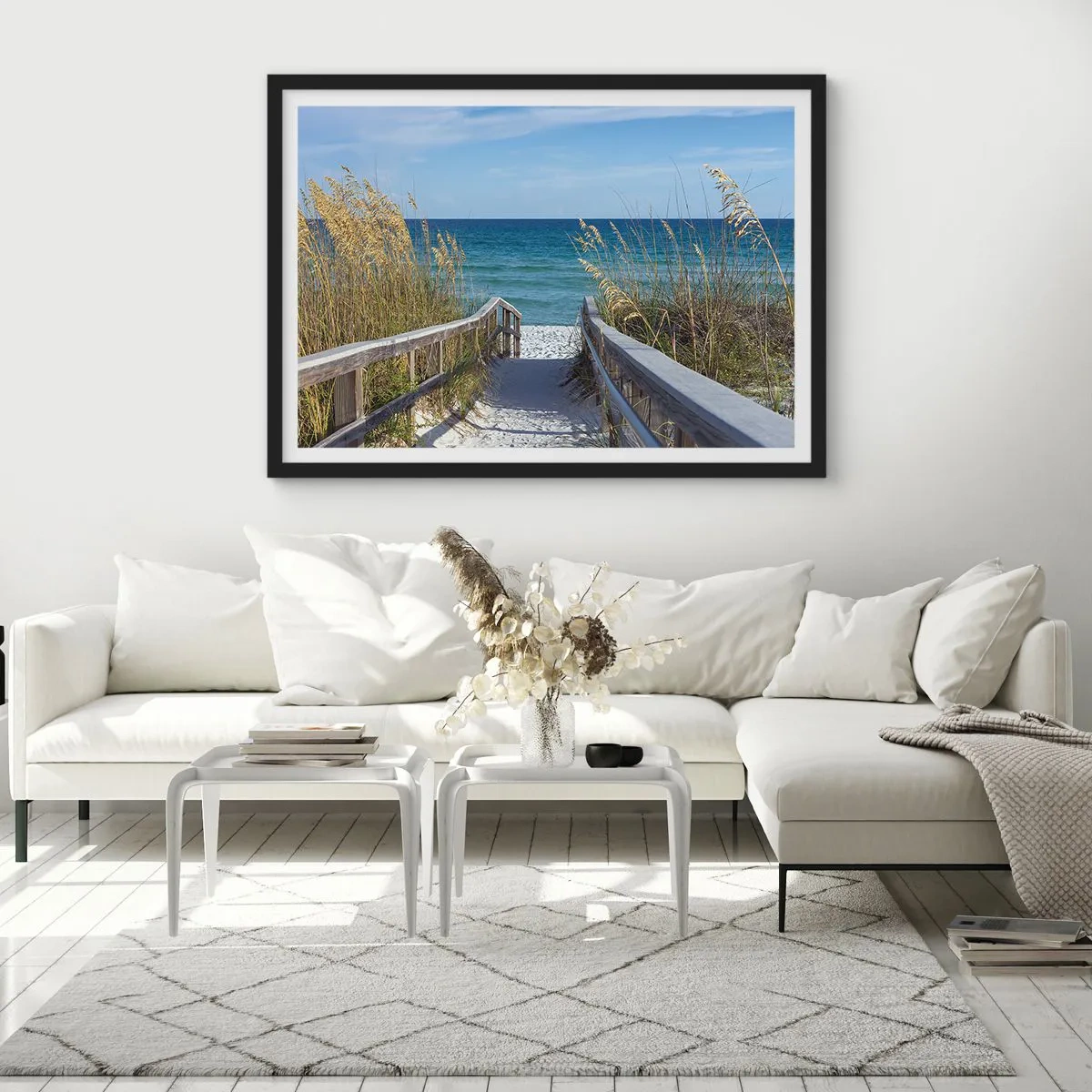 Poster in einem schwarzem Rahmen - In der Sonne, im Wind - 50x40 cm