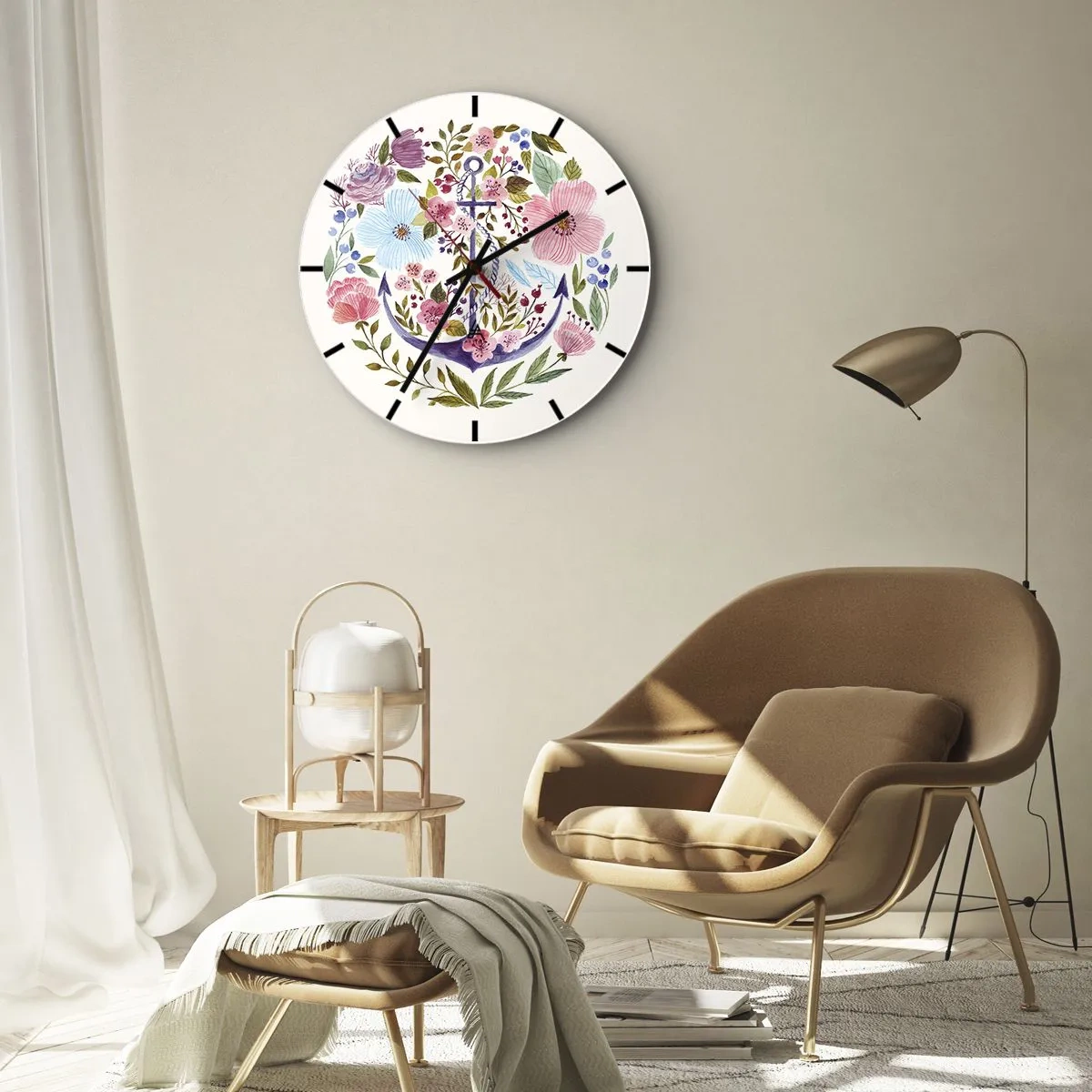 Wanduhr - Glasuhr - Guter Traum eines Seemanns - 30x30 cm