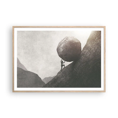 Poster in einem Rahmen aus heller Eiche - Ich glaube wider alle Hoffnung - 100x70 cm