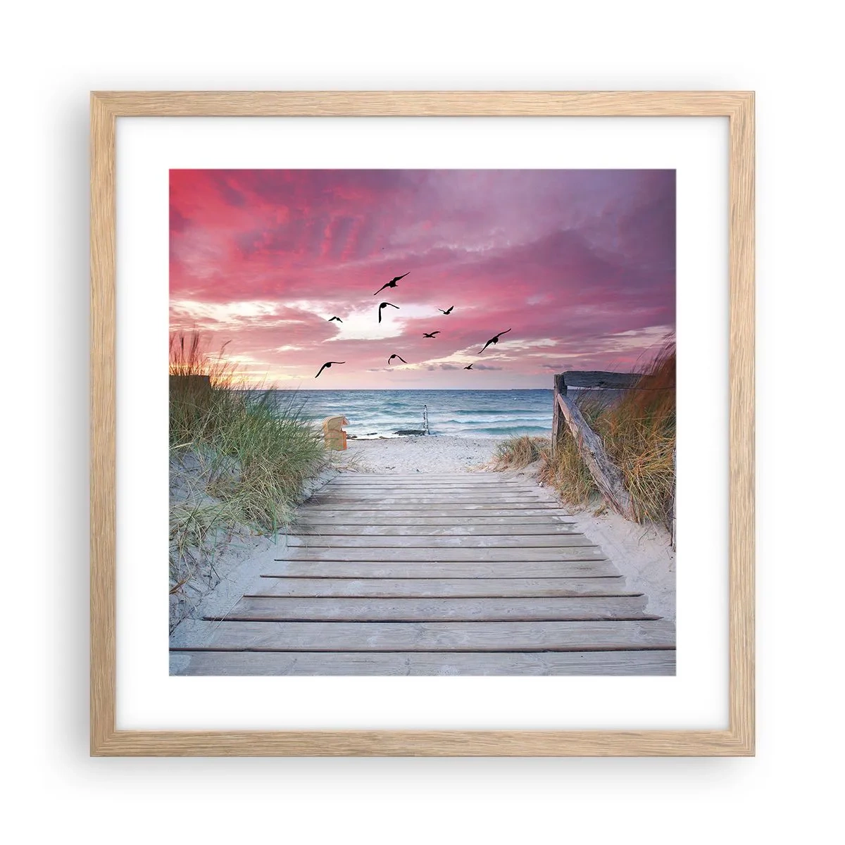 Poster in einem Rahmen aus heller Eiche - Baltischer Eindruck - 40x40 cm