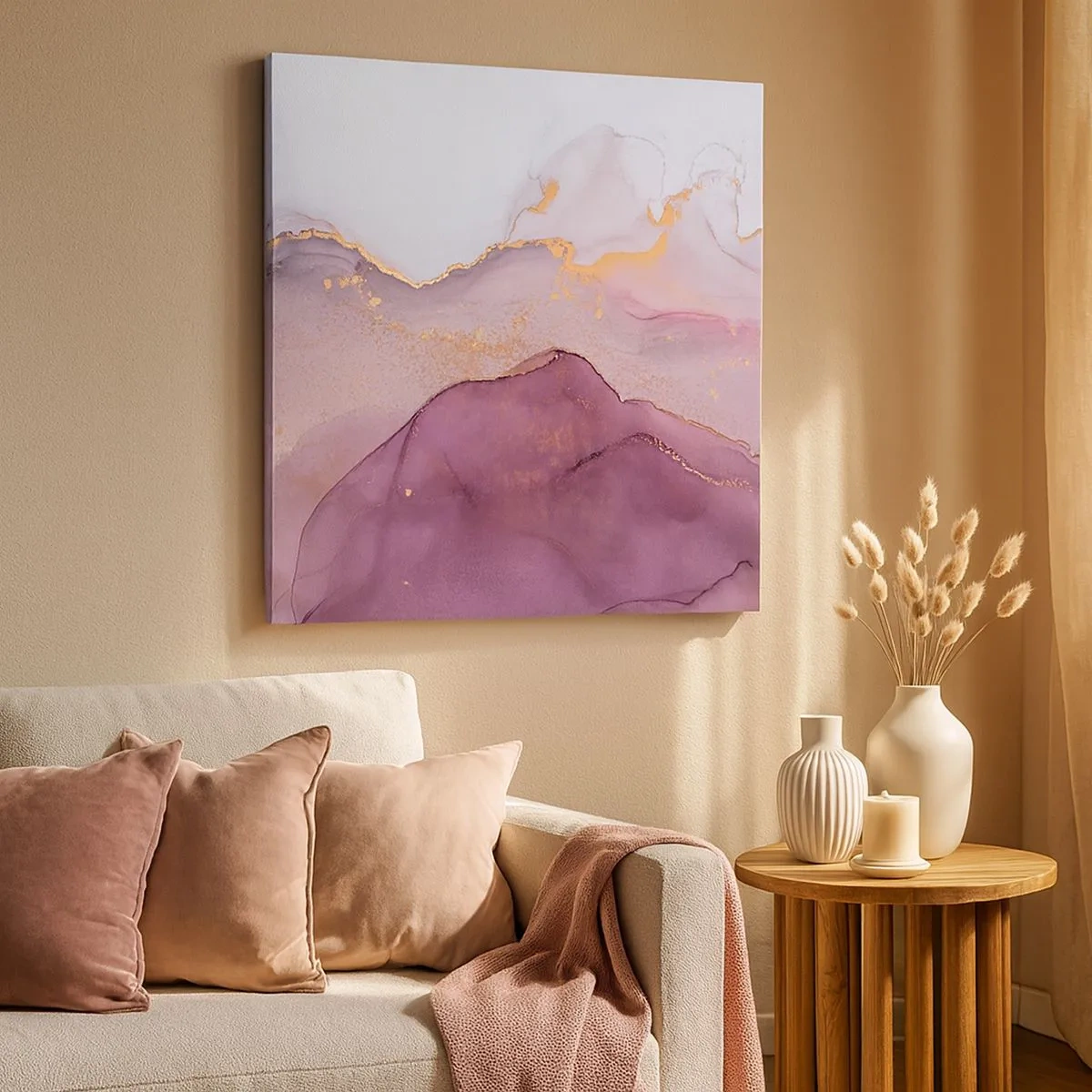 Bild auf Leinwand - Leinwandbild - Violett und lila Wellen - 30x30 cm