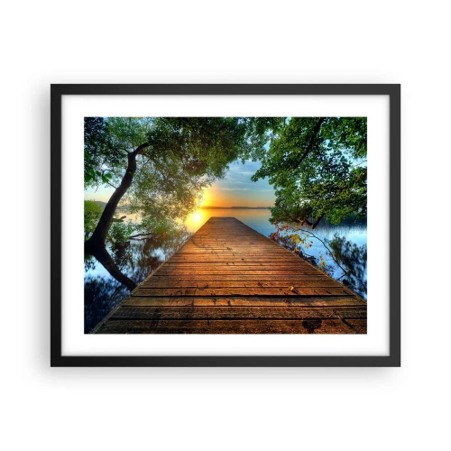 Poster in einem schwarzem Rahmen - Nimm dir Zeit, setz dich hin - 50x40 cm