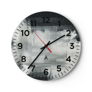 Wanduhr - Glasuhr - Vertikal und horizontal gewebt - 30x30 cm