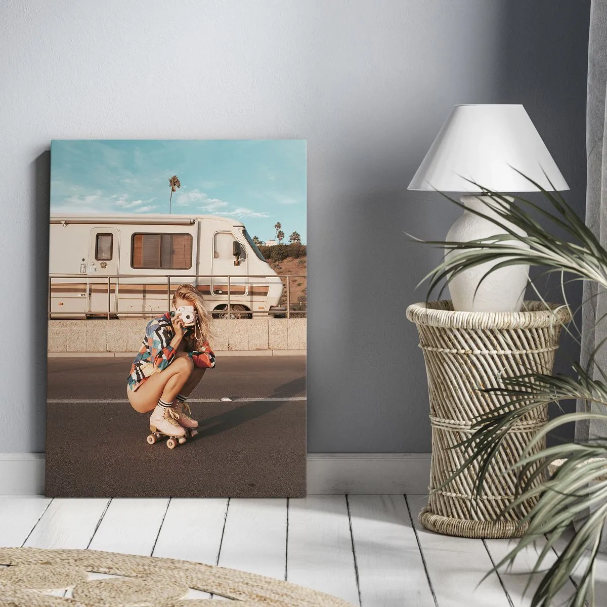 Bild auf Leinwand - Leinwandbild - Lächel bitte! - 65x120 cm