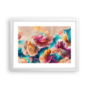 Poster in einem weißen Rahmen - Farbenpracht des Straußes - 40x30 cm