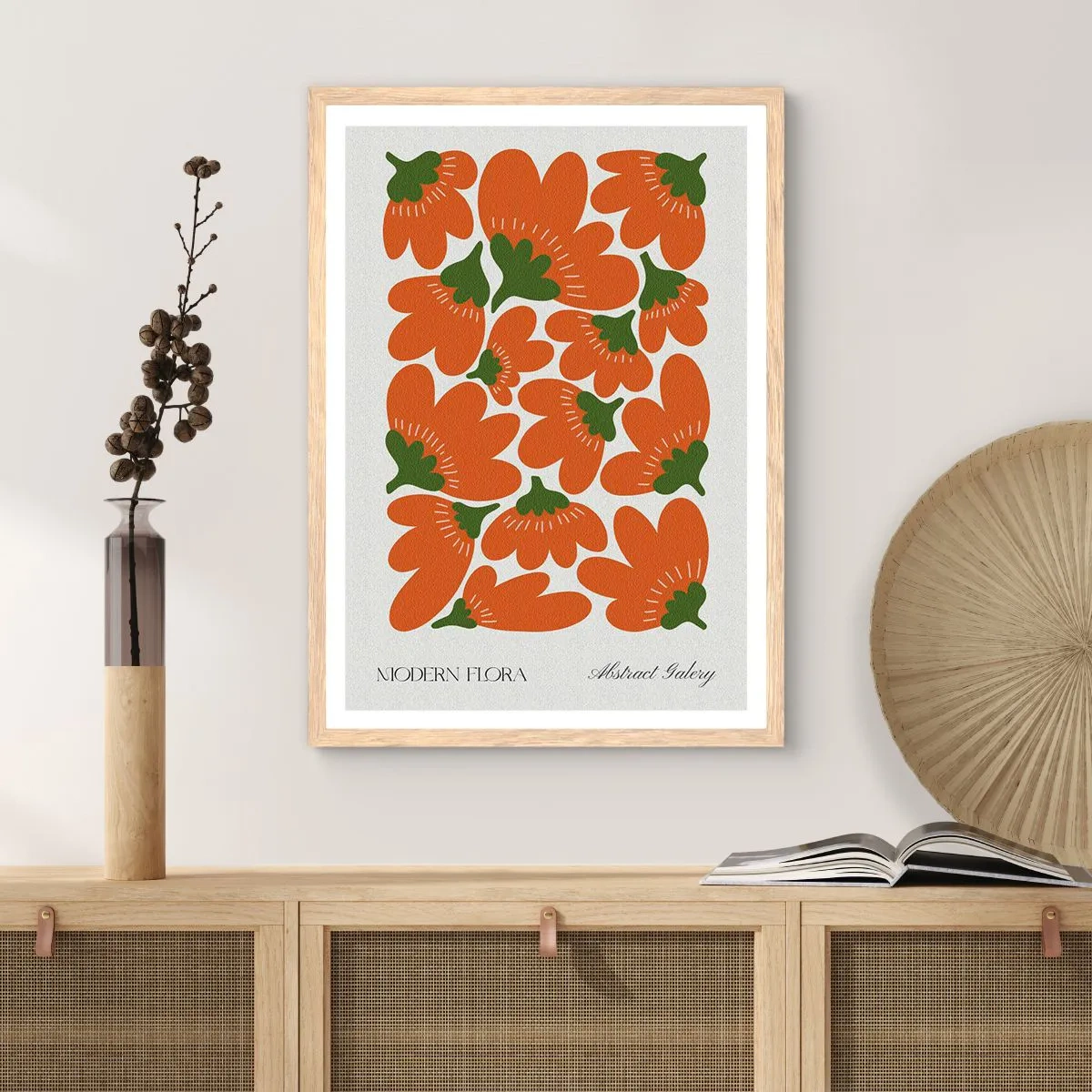 Poster in einem Rahmen aus heller Eiche - Aus dem Leben der Blumen - 50x70 cm