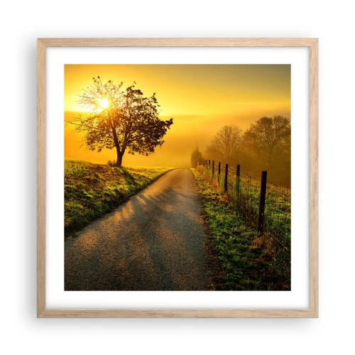 Poster in einem Rahmen aus heller Eiche - Honig-Nachmittag - 50x50 cm