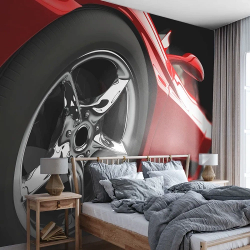 Selbstklebende Fototapete Deluxe Sticker - Für Schnelligkeit gebaut - Automobil, Sportwagen, Rand - 450x315 cm