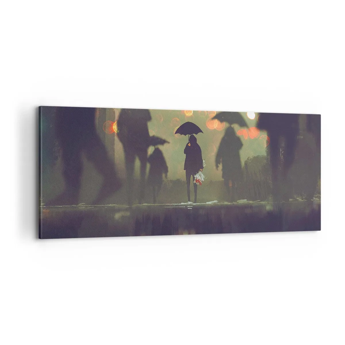 Bild auf Leinwand - Leinwandbild - Aus der Perspektive eines Regentropfens - 100x40 cm