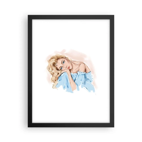 Poster in einem schwarzem Rahmen - Verträumt im Blau - 30x40 cm