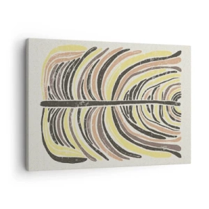 Bild auf Leinwand - Leinwandbild - Abstraktes Blattmotiv in Erdtönen - 70x50cm - Abstraktion voller Leben - Moderne Wanddekoration für Wohnzimmer und Schlafzimmer ARTTOR