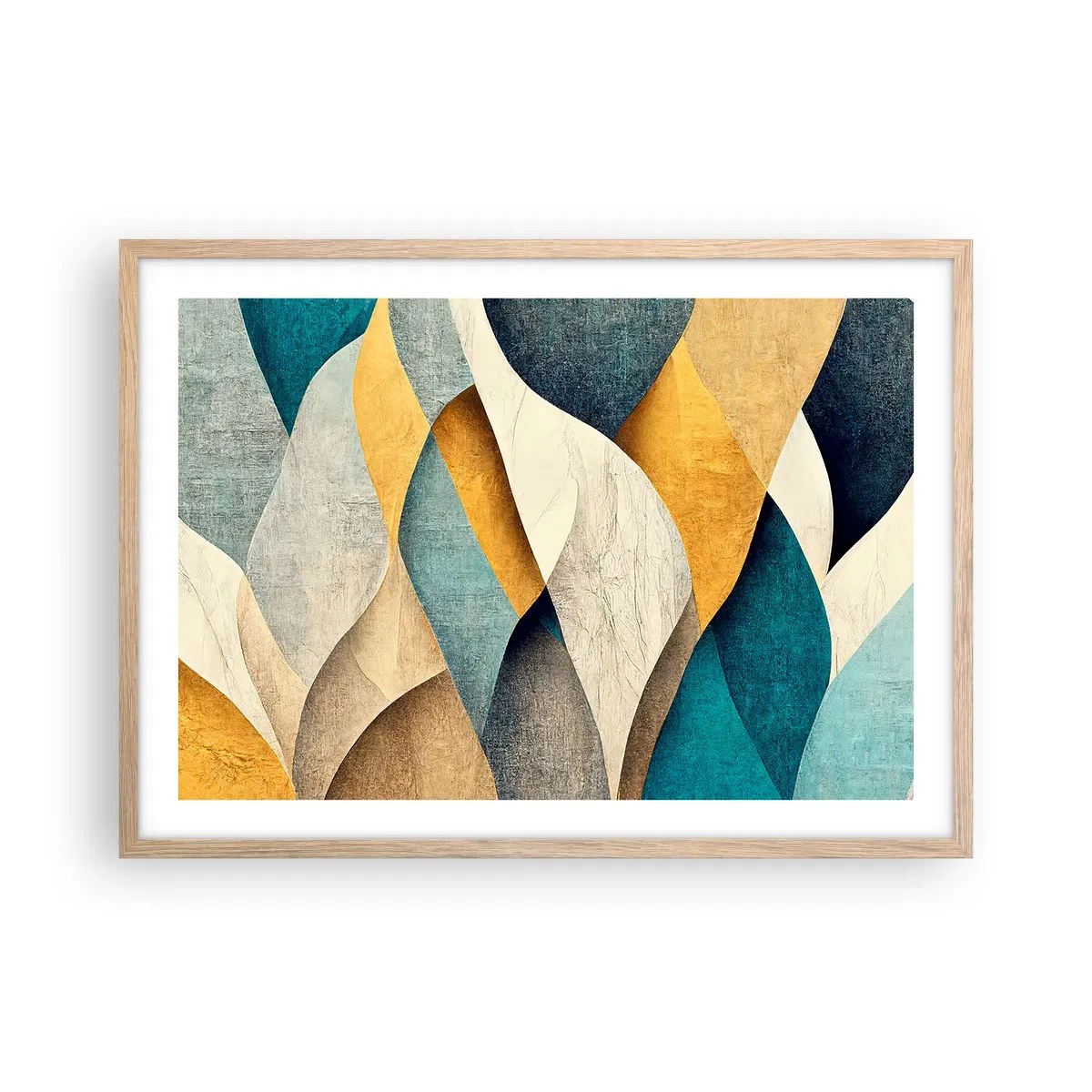 Poster in einem Rahmen aus heller Eiche - Rhythmus und Welle - 70x50 cm