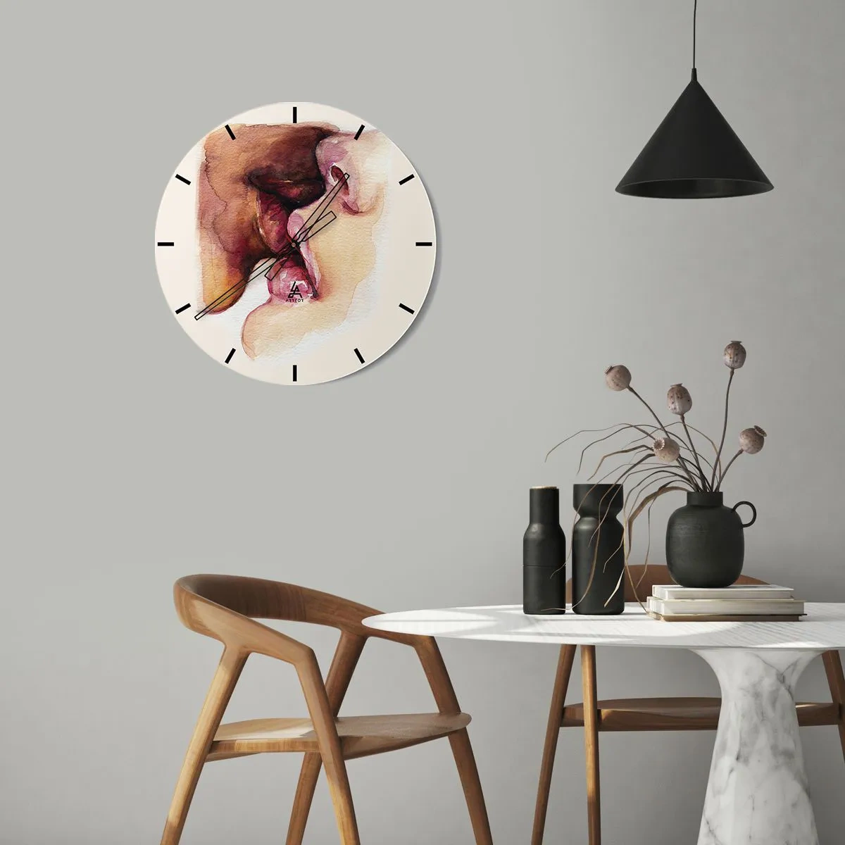 Wanduhr - Glasuhr - Wie Tag und Nacht, Erde und Himmel - 30x30 cm