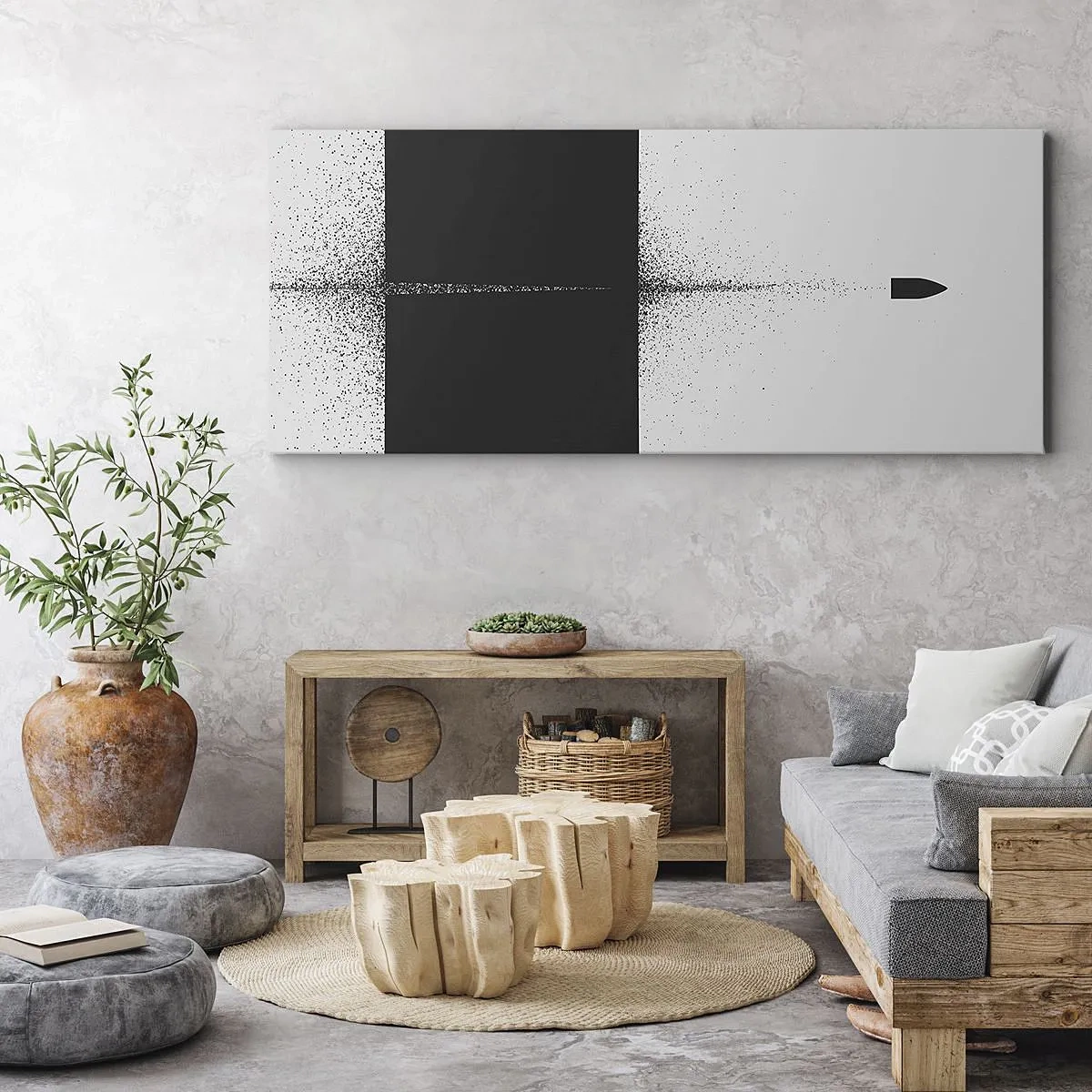 Bild auf Leinwand - Leinwandbild - Direkt zum Ziel - 100x40 cm