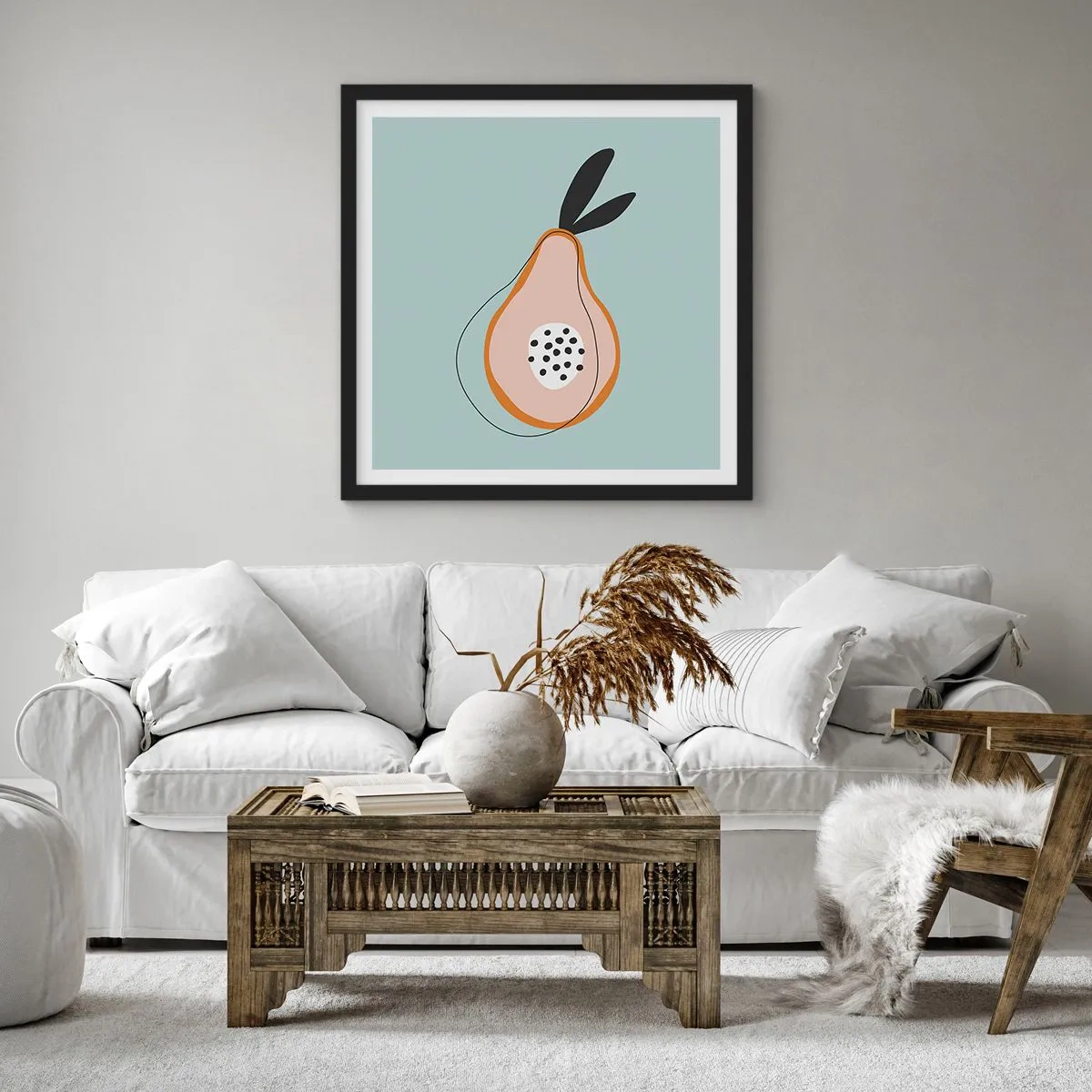 Poster in einem schwarzem Rahmen - Durchdringe die Natur der Dinge - 60x60 cm