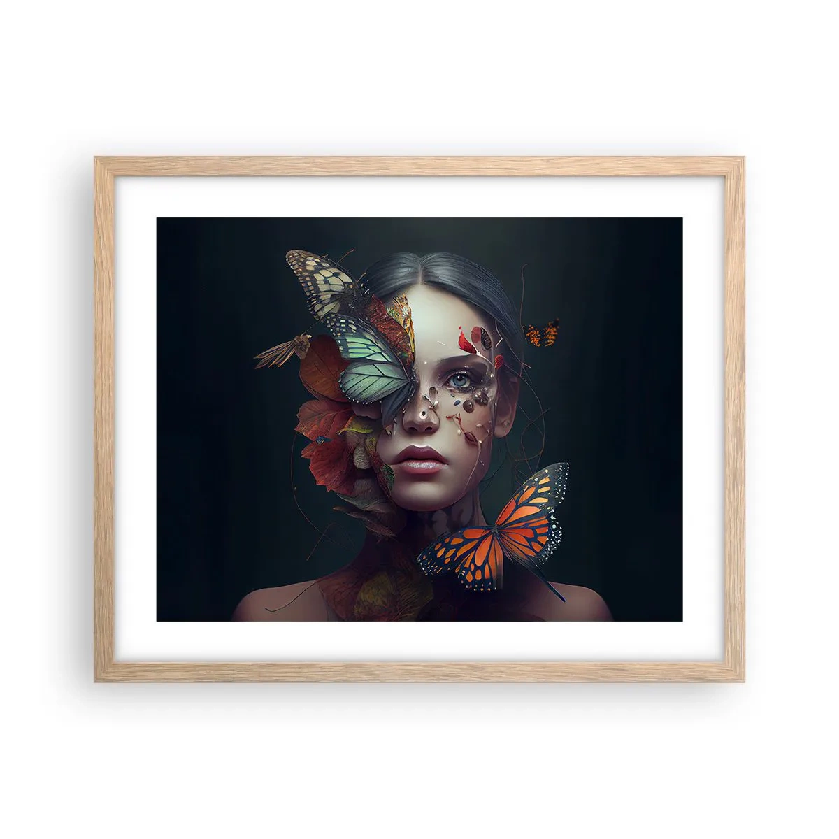 Poster in einem Rahmen aus heller Eiche - Wunderbare Metamorphose - 50x40 cm