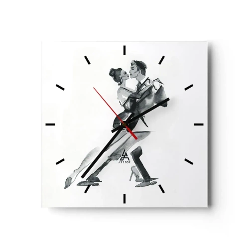Wanduhr - Glasuhr - In einem Schlag - 40x40 cm