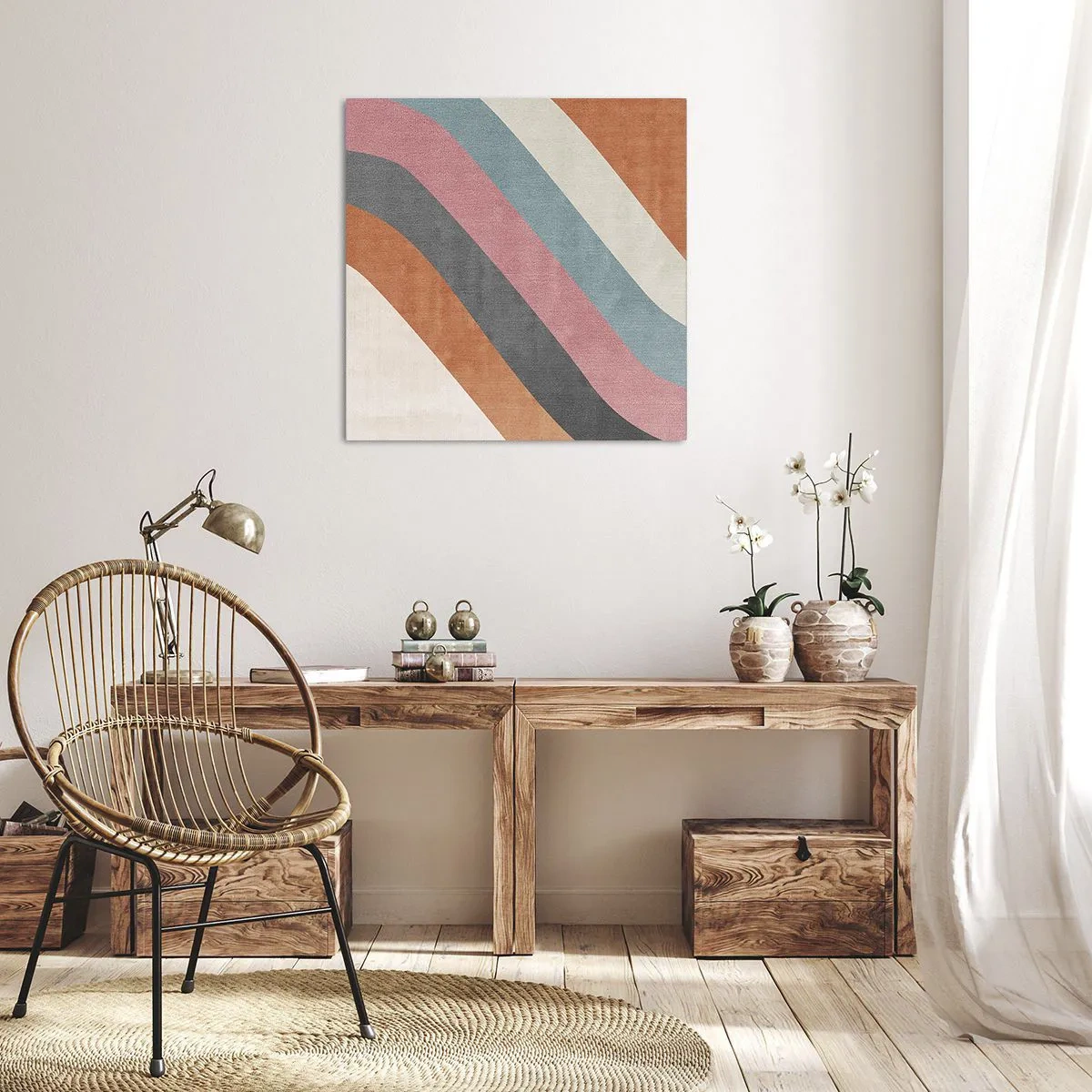 Bild auf Leinwand - Leinwandbild - Diagonale Komposition – Bewegung - 70x70 cm
