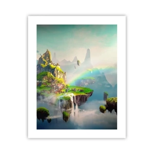 Poster - Mitten am Himmel - glückliche Inseln - 40x50 cm