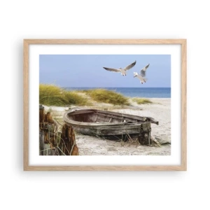 Poster in einem Rahmen aus heller Eiche - In Wind gebadet - 50x40 cm