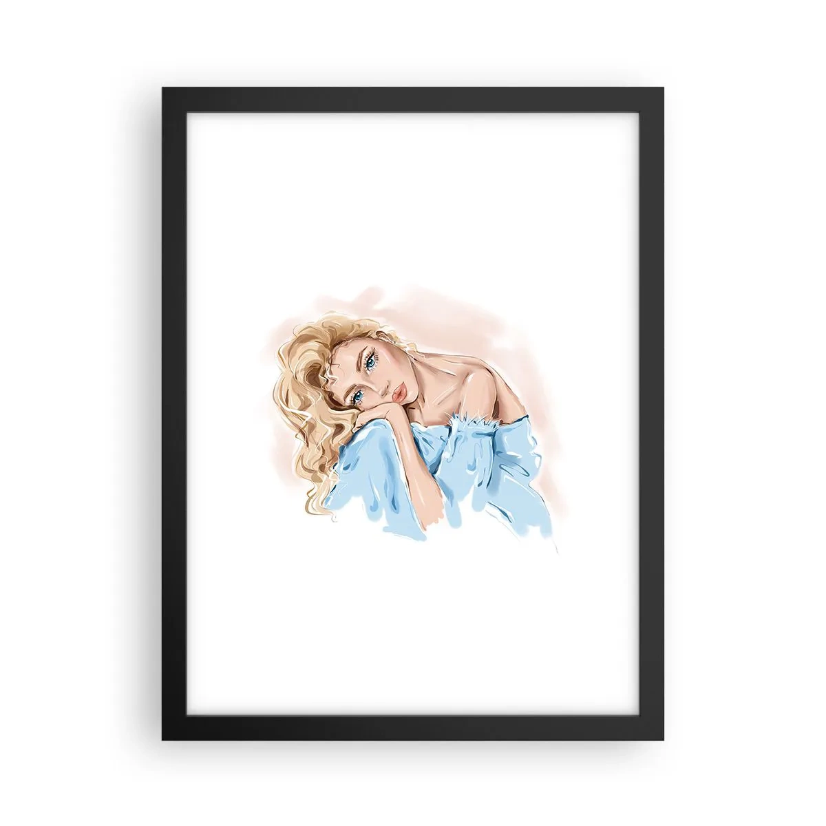 Poster in einem schwarzem Rahmen - Verträumt im Blau - 30x40 cm