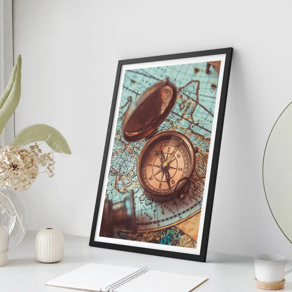 Poster in einem schwarzem Rahmen - Für den Abenteurer - 30x40 cm